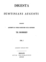 CopertinaDigesta Iustiniani Augusti I